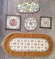 Brokat Deckchen Set, 5-teilig